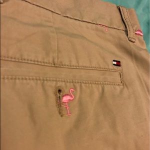 Tommy Hilfiger khaki flamingo shorts